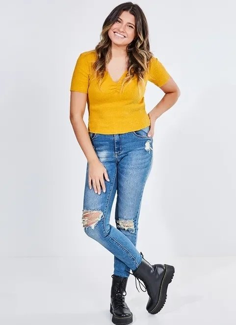 blusa cropped decote v franzido blusa cropped decote v franzido