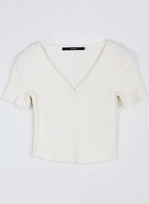 blusa cropped decote v franzido blusa cropped decote v franzido