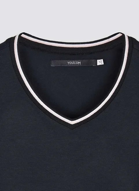 blusa decote v com detalhes em ribana blusa decote v com detalhes em ribana
