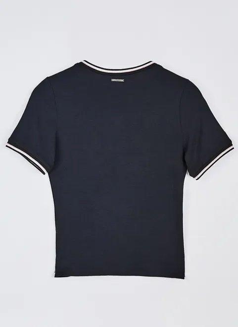 blusa decote v com detalhes em ribana blusa decote v com detalhes em ribana