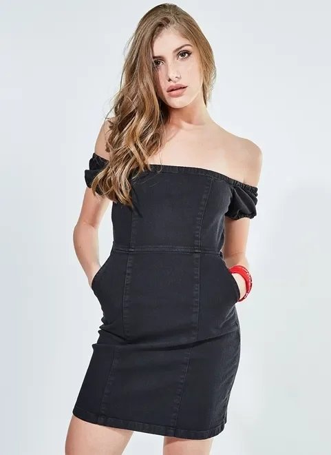 vestido curto jeans black vestido curto jeans black