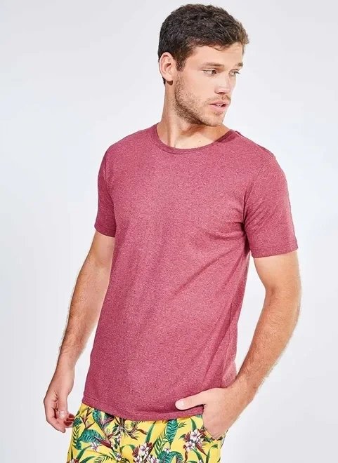 camiseta malha mescla vermelha camiseta malha mescla vermelha