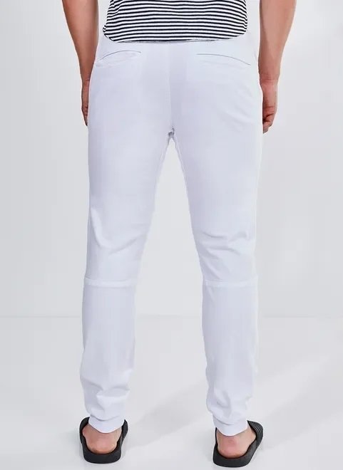 calça jogger branca em sarja calça jogger branca em sarja