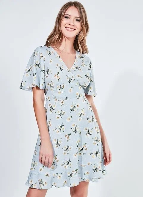 vestido envelope estampa margaridas vestido envelope estampa margaridas