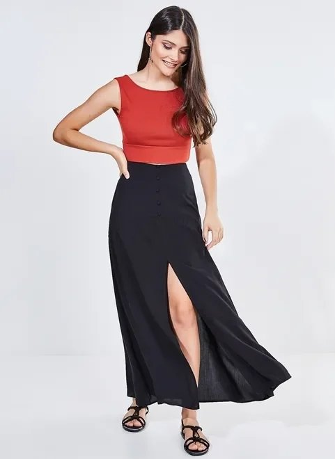 saia longa com fenda saia longa com fenda