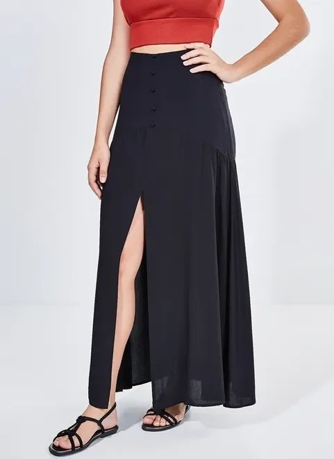 saia longa com fenda saia longa com fenda