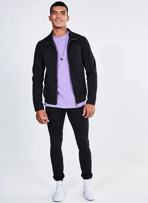 jaqueta bomber em sarja jaqueta bomber em sarja