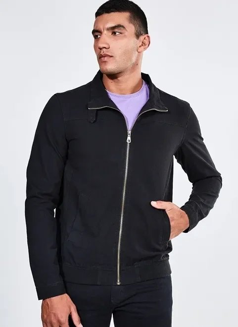 jaqueta bomber em sarja jaqueta bomber em sarja