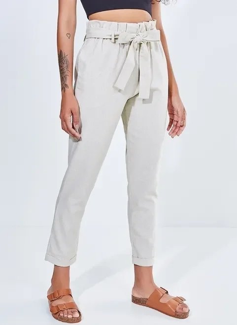 calça clochard com linho calça clochard com linho