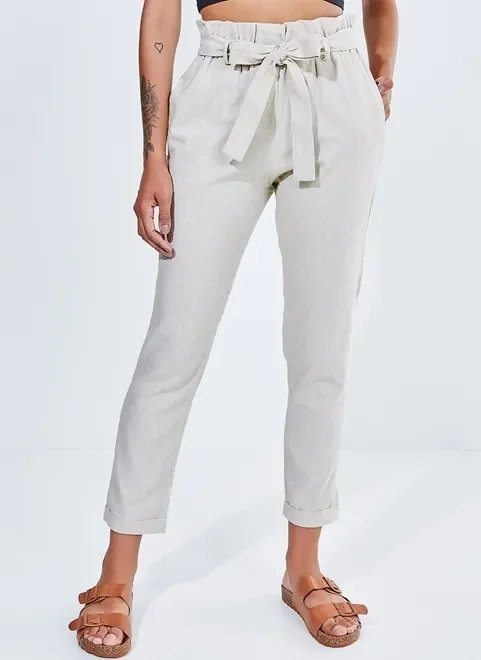 calça clochard com linho calça clochard com linho