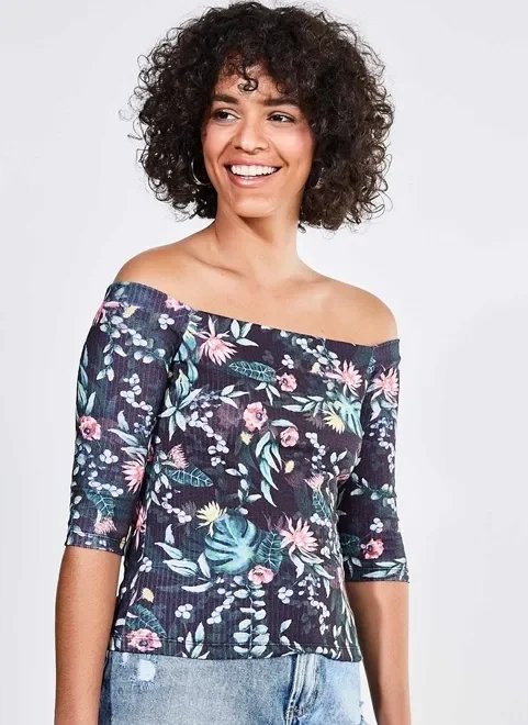 blusa ombro a ombro estampa floral blusa ombro a ombro estampa floral