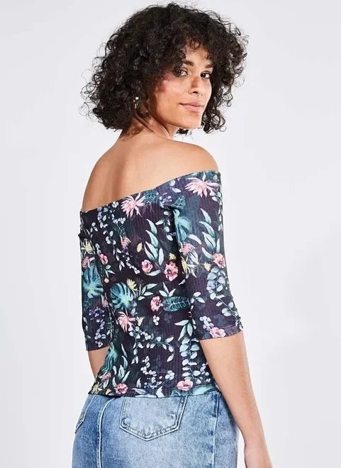 blusa ombro a ombro estampa floral blusa ombro a ombro estampa floral