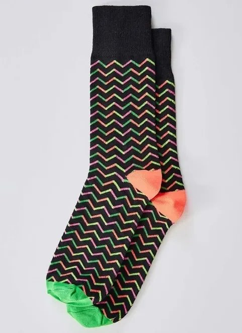 meia zig zag neon meia zig zag neon