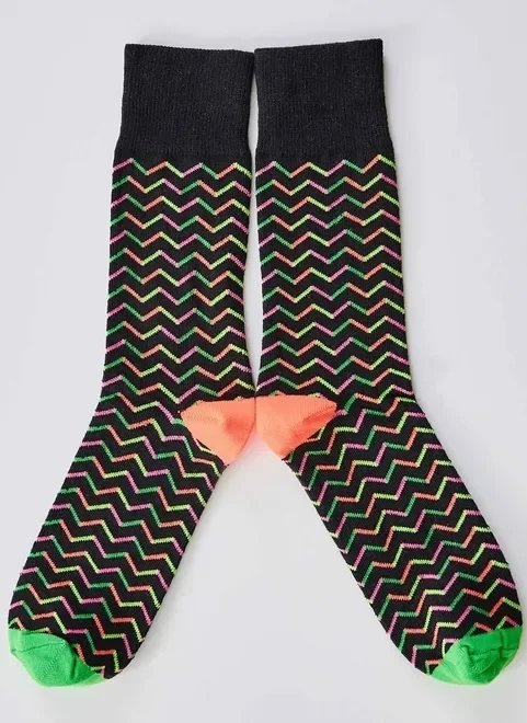 meia zig zag neon meia zig zag neon