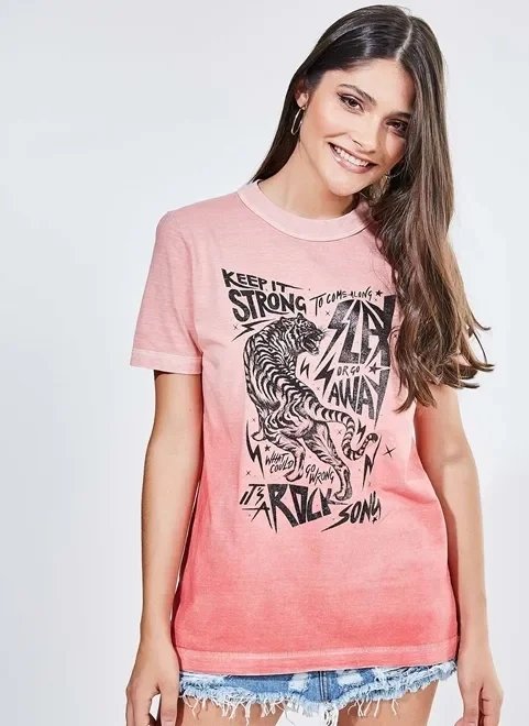 blusa estampa tigre com tingimento em spray blusa estampa tigre com tingimento em spray