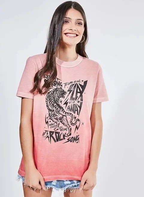 blusa estampa tigre com tingimento em spray blusa estampa tigre com tingimento em spray