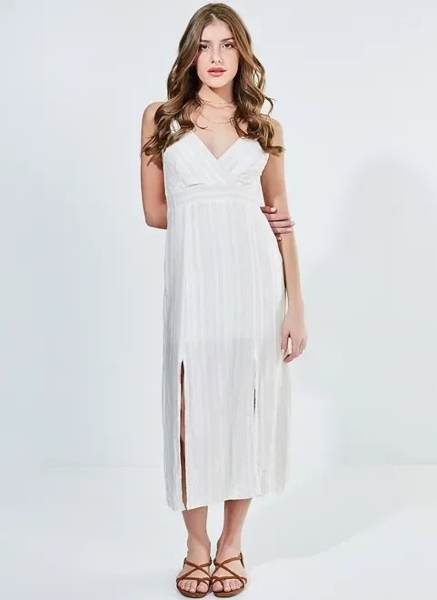 vestido midi com listras vestido midi com listras