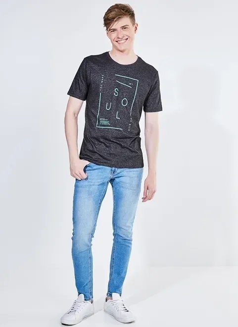camiseta estampa soul em malha moulinê camiseta estampa soul em malha moulinê