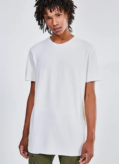 camiseta alongada malha texturizada camiseta alongada malha texturizada