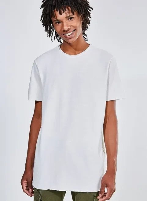 camiseta alongada malha texturizada camiseta alongada malha texturizada