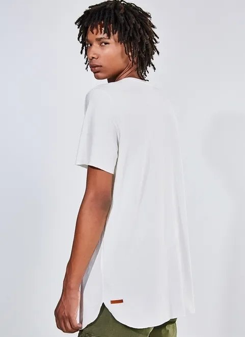 camiseta alongada malha texturizada camiseta alongada malha texturizada