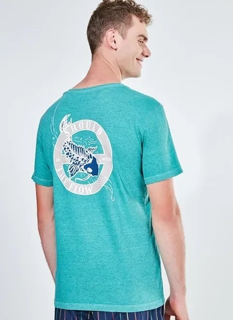 camiseta estampa em silk frente e costas camiseta estampa em silk frente e costas