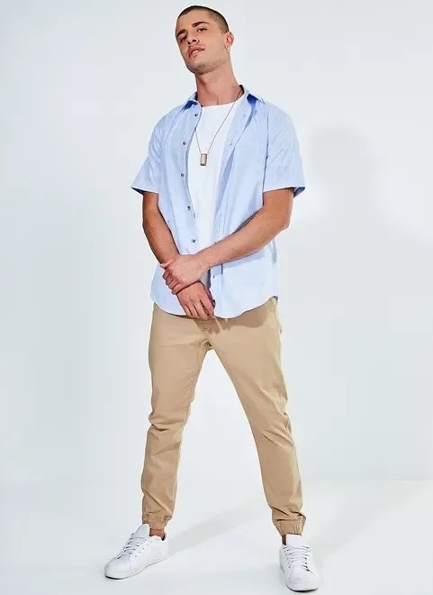 camisa manga curta azul camisa manga curta azul