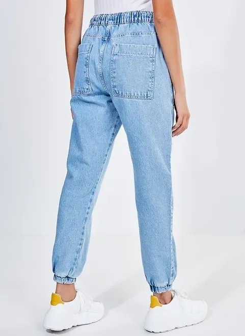 calça jogger em jeans claro calça jogger em jeans claro