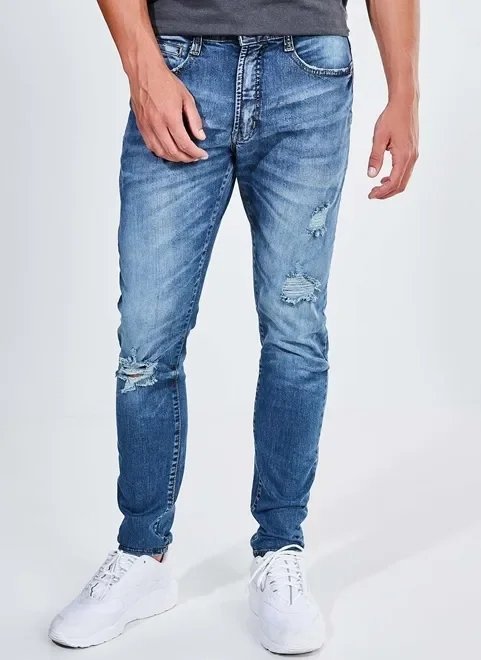 calça skinny em jeans médio calça skinny em jeans médio
