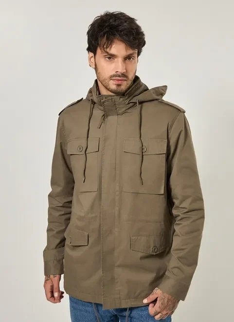 jaqueta em sarja com bolsos cargo jaqueta em sarja com bolsos cargo