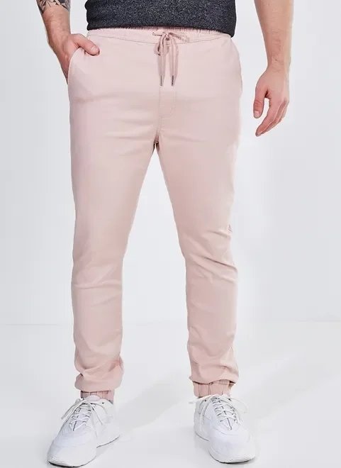 calça jogger rose em sarja calça jogger rose em sarja