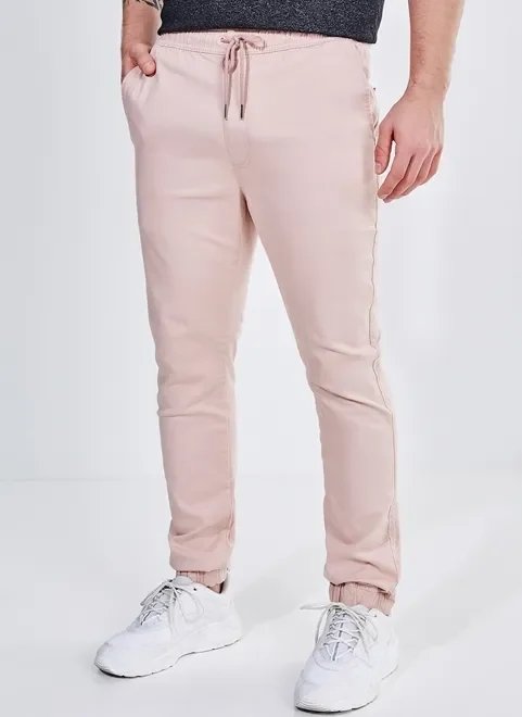 calça jogger rose em sarja calça jogger rose em sarja