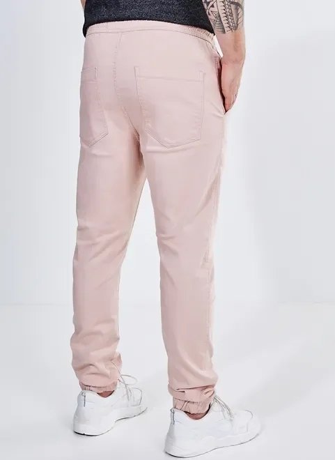 calça jogger rose em sarja calça jogger rose em sarja