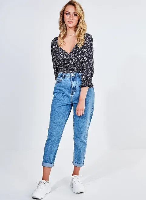 blusa transpassada estampada blusa transpassada estampada
