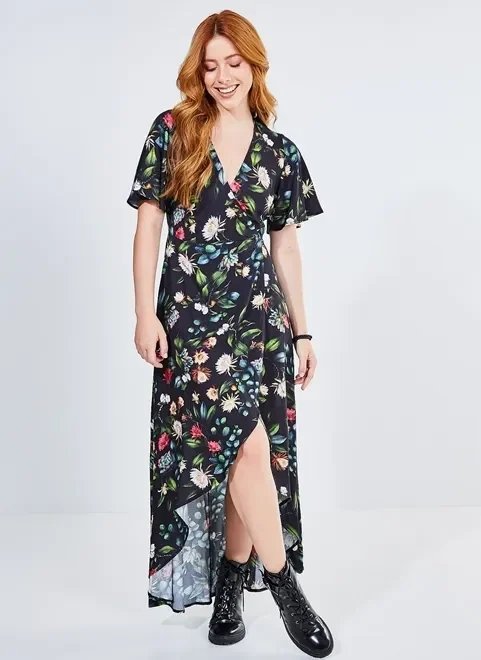 vestido longo cachequer floral vestido longo cachequer floral