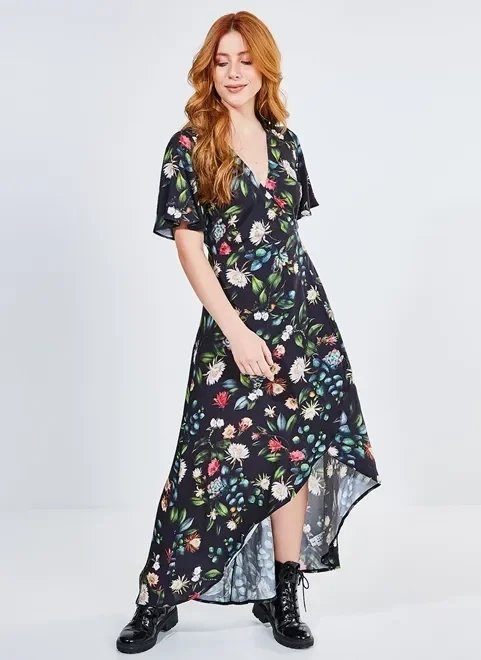 vestido longo cachequer floral vestido longo cachequer floral