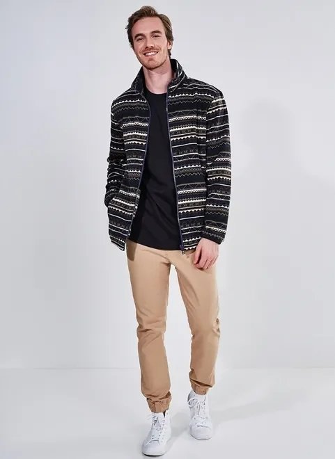 jaqueta estampada em fleece jaqueta estampada em fleece