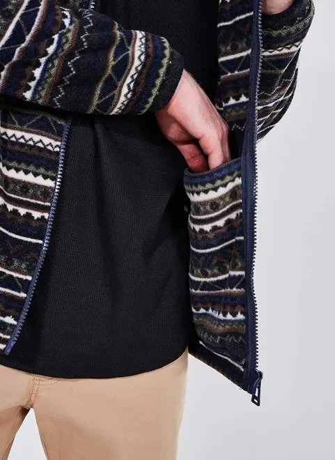 jaqueta estampada em fleece jaqueta estampada em fleece