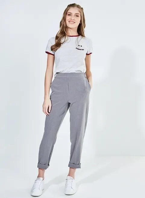 blusa listrada estampa flocada no thank you blusa listrada estampa flocada no thank you