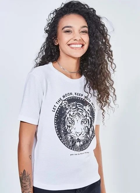 blusa tela estampada off-white blusa tela estampada off-white