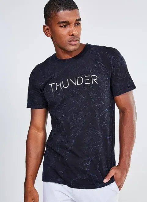 camiseta marmorizada lettering thunder camiseta marmorizada lettering thunder