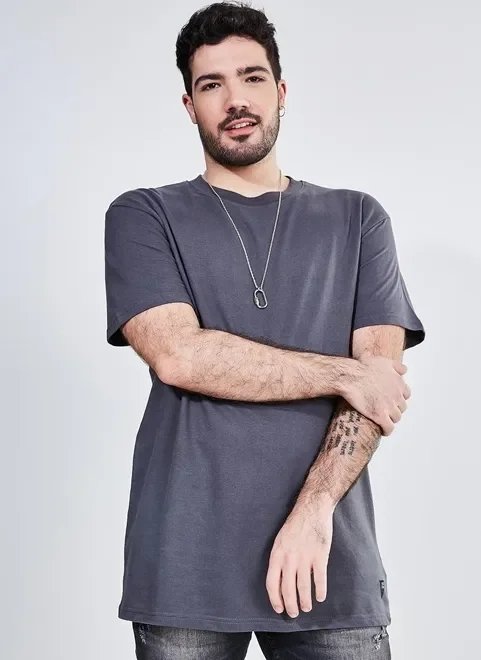 camiseta oversized lavada em malhão camiseta oversized lavada em malhão