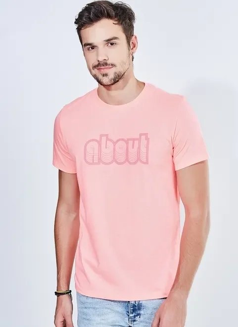 camiseta lettering neon rosa camiseta lettering neon rosa