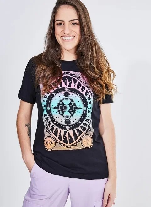 blusa estampa mística colorida blusa estampa mística colorida