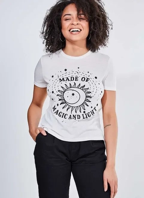 blusa mística estampa flocada blusa mística estampa flocada