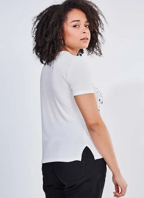 blusa mística estampa flocada blusa mística estampa flocada