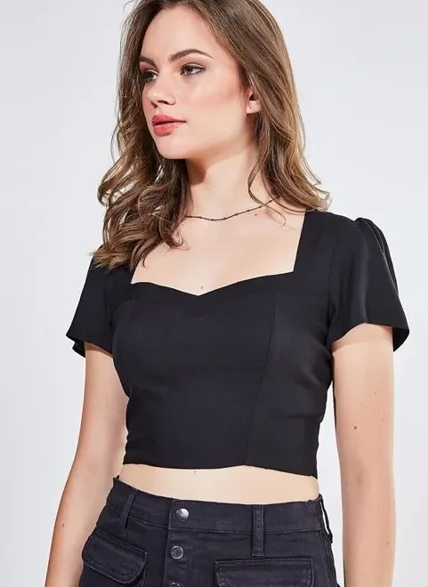 blusa cropped decote princesa blusa cropped decote princesa