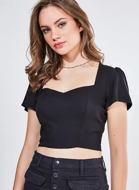 blusa cropped decote princesa blusa cropped decote princesa