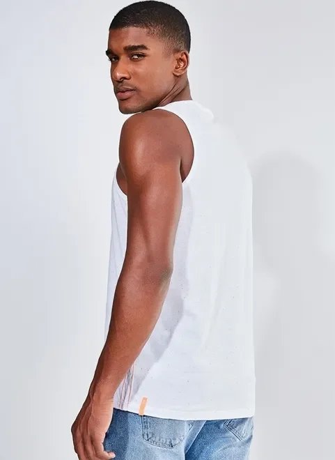 regata com pontinhos coloridos e costura contrastante regata com pontinhos coloridos e costura contrastante