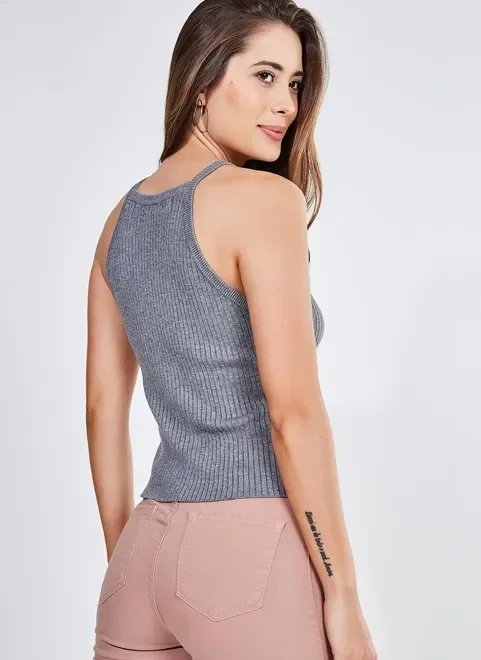 blusa de alcinha em malha canelada blusa de alcinha em malha canelada